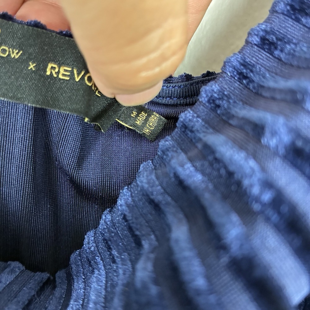 House Of Harlow 1960 X Revolve Slip Dress Navy Blue Ribbed Sexy Party Formal M - Picture 8 of 11
